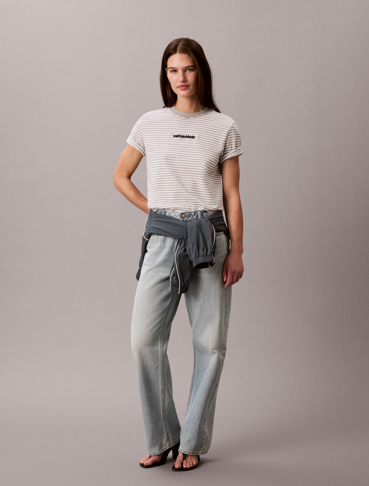 Striped CK Logo Tee - Calvin Klein Women