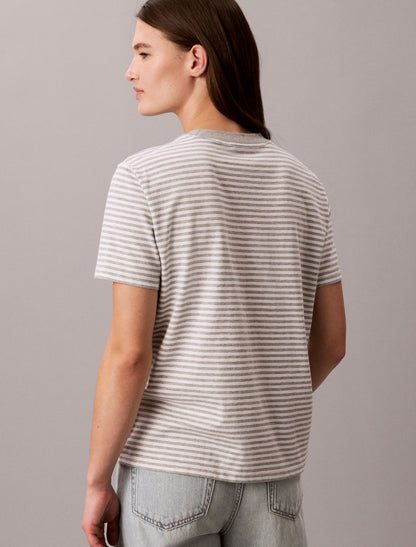 Striped CK Logo Tee - Calvin Klein Women