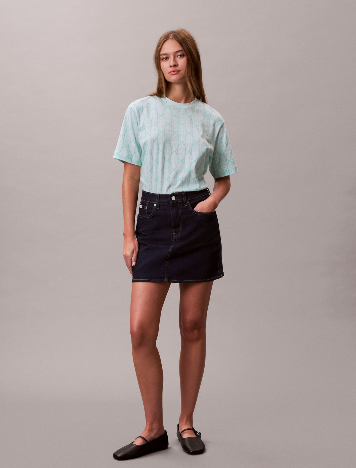 Allover Monogram Boxy T-Shirt - Calvin Klein Women