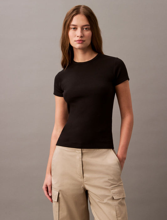 Cotton Contour Rib T-Shirt - Calvin Klein Women