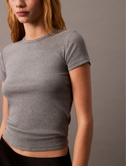 Cotton Contour Rib T-Shirt - Calvin Klein Women