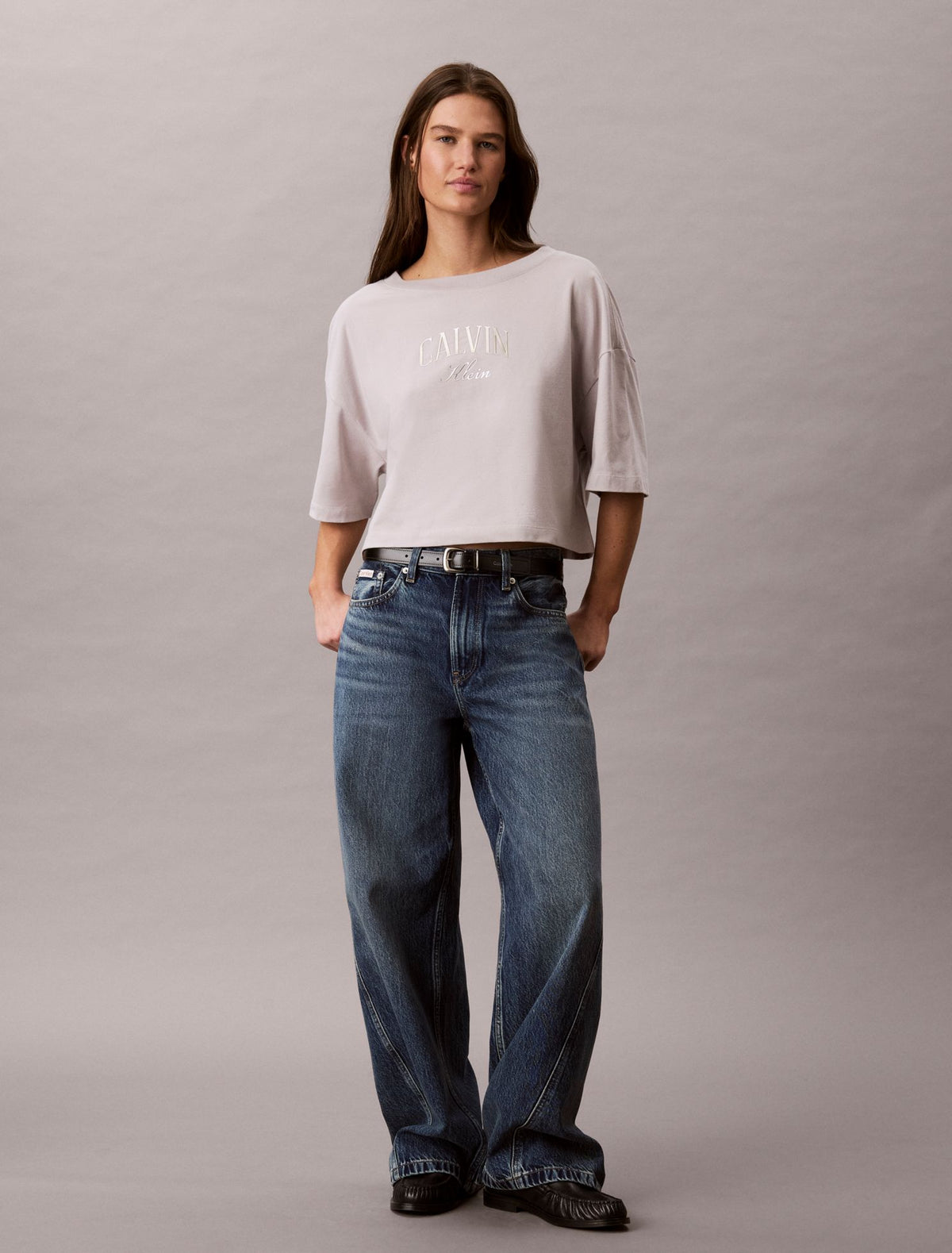 Boxy Varsity Logo Cropped Tee - Calvin Klein Women