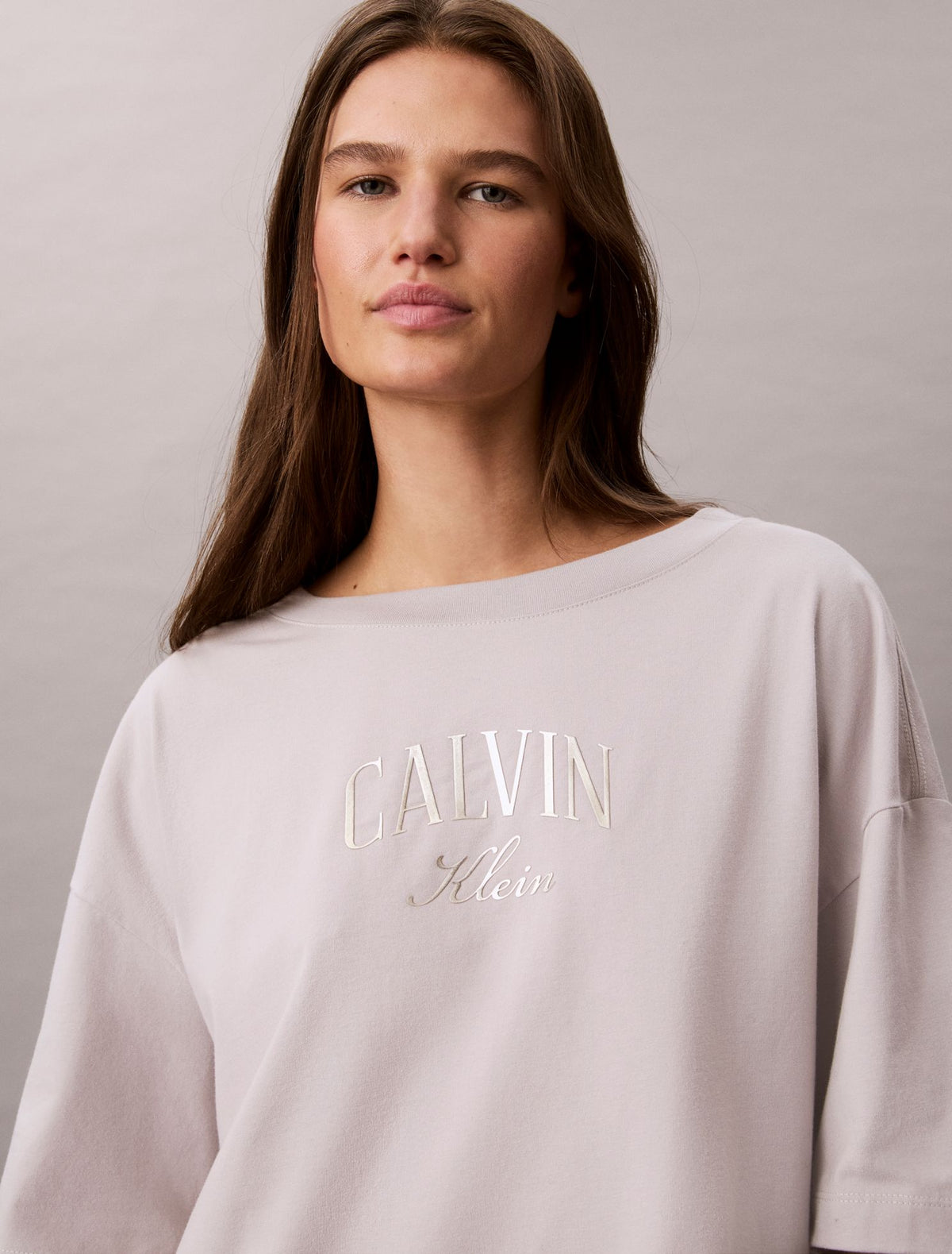 Boxy Varsity Logo Cropped Tee - Calvin Klein Women