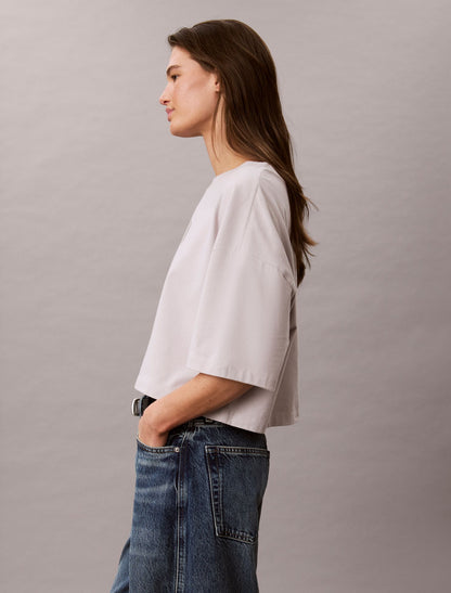 Boxy Varsity Logo Cropped Tee - Calvin Klein Women