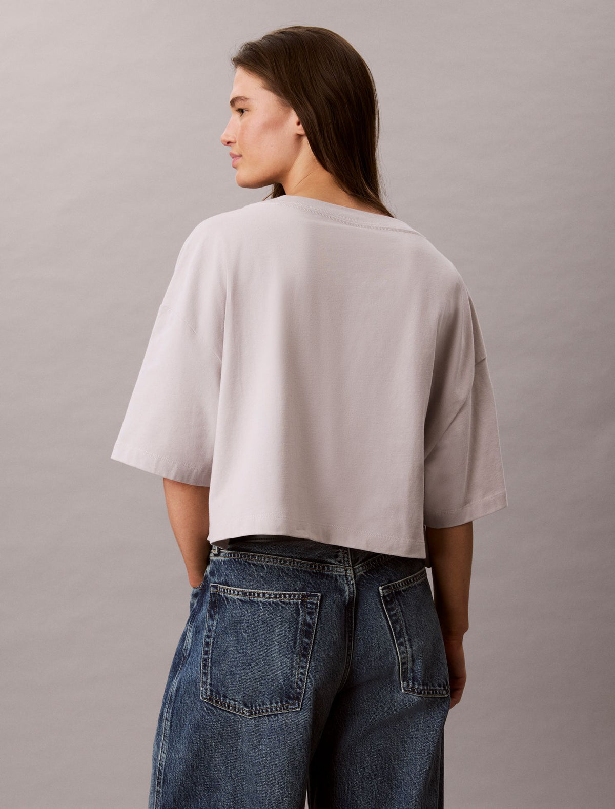 Boxy Varsity Logo Cropped Tee - Calvin Klein Women