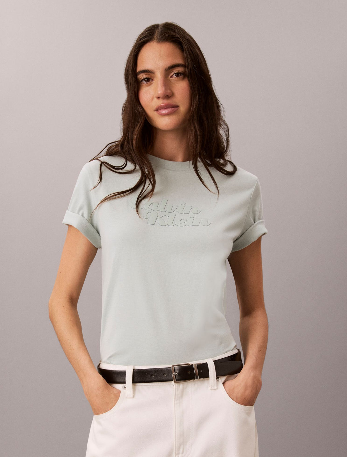 Embossed Calvin Klein Logo Tee - Calvin Klein Women