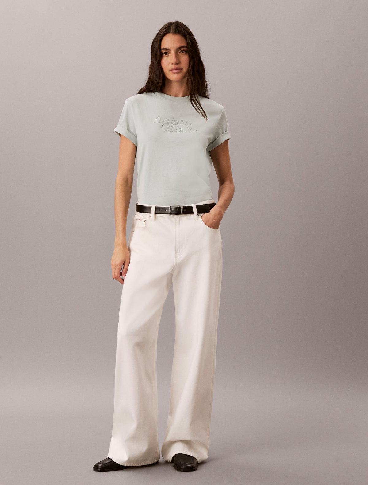 Embossed Calvin Klein Logo Tee - Calvin Klein Women