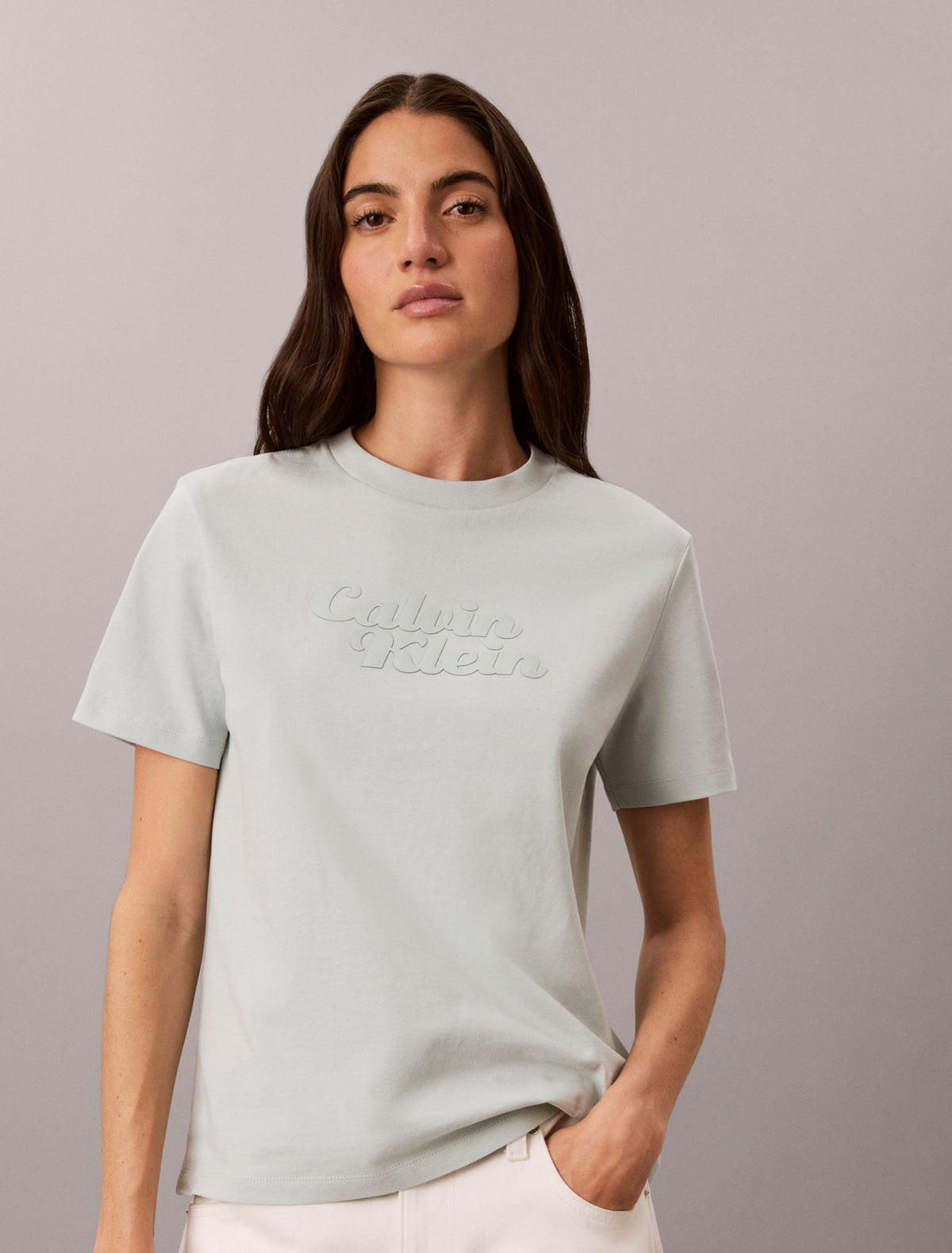 Embossed Calvin Klein Logo Tee - Calvin Klein Women