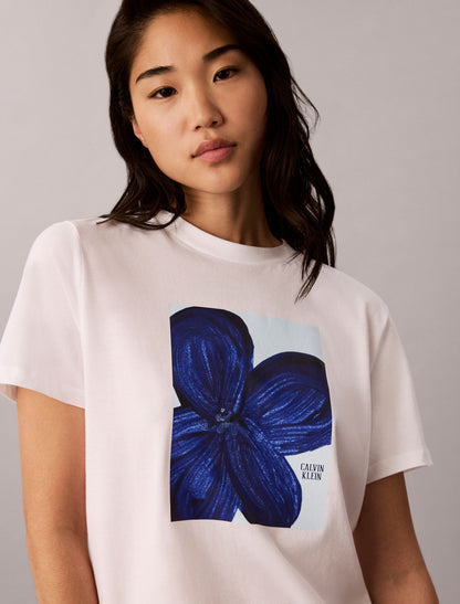 Floral Graphic Logo Tee - Calvin Klein Women