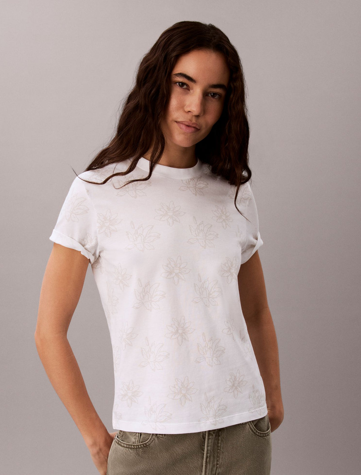 Allover Floral Tee - Calvin Klein Women