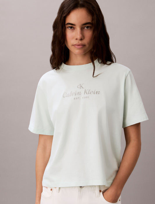 Crest Logo Boxy Tee - Calvin Klein Women