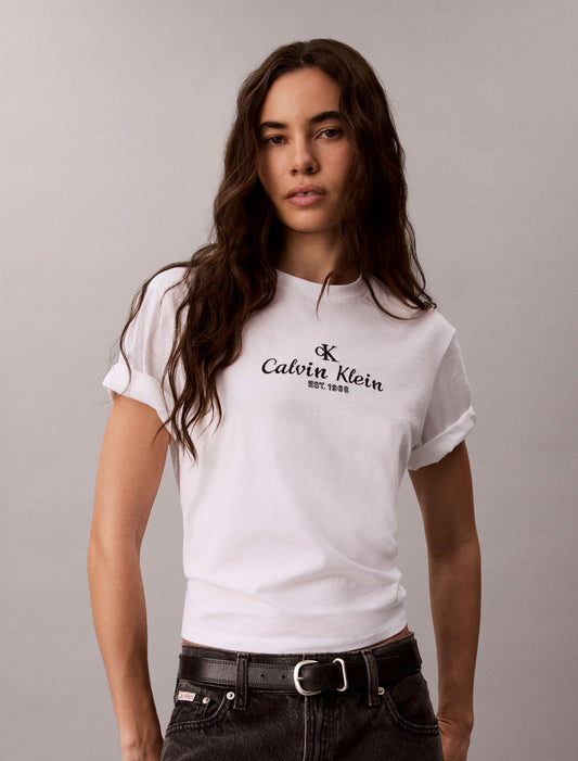Crest Logo Boxy Tee - Calvin Klein Women