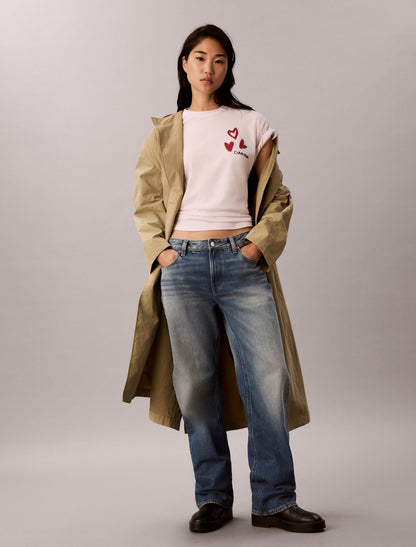Hearts Print Boxy Tee - Calvin Klein Women