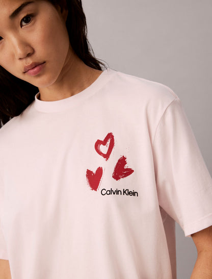 Hearts Print Boxy Tee - Calvin Klein Women