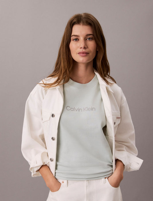 Metallic Logo Boxy Tee - Calvin Klein Women