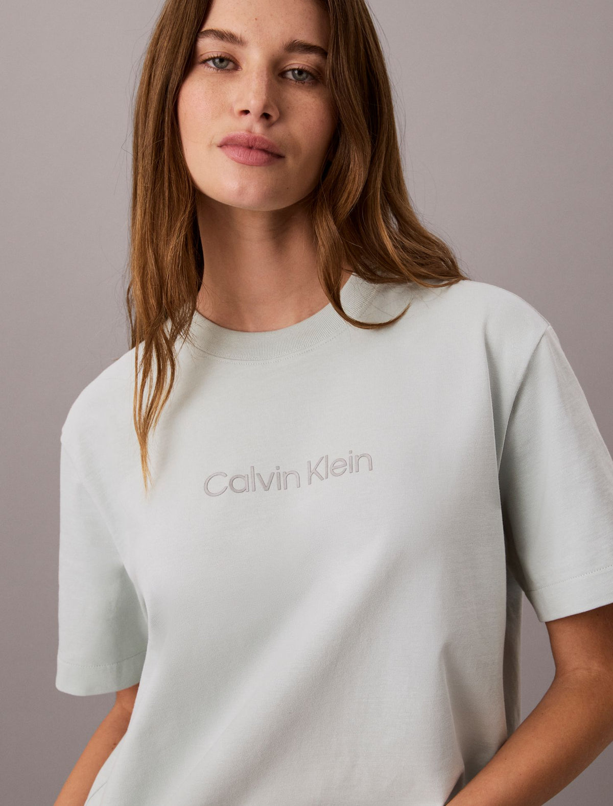 Metallic Logo Boxy Tee - Calvin Klein Women