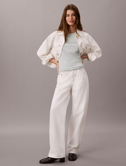Metallic Logo Boxy Tee - Calvin Klein Women