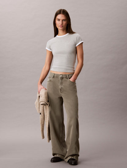 Slim Varsity Logo Ringer Tee - Calvin Klein Women
