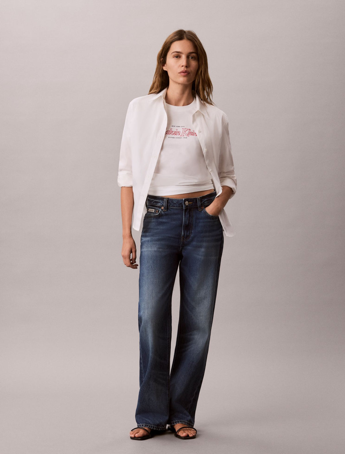 Outline Calvin Klein Logo Graphic Tee - Calvin Klein Women