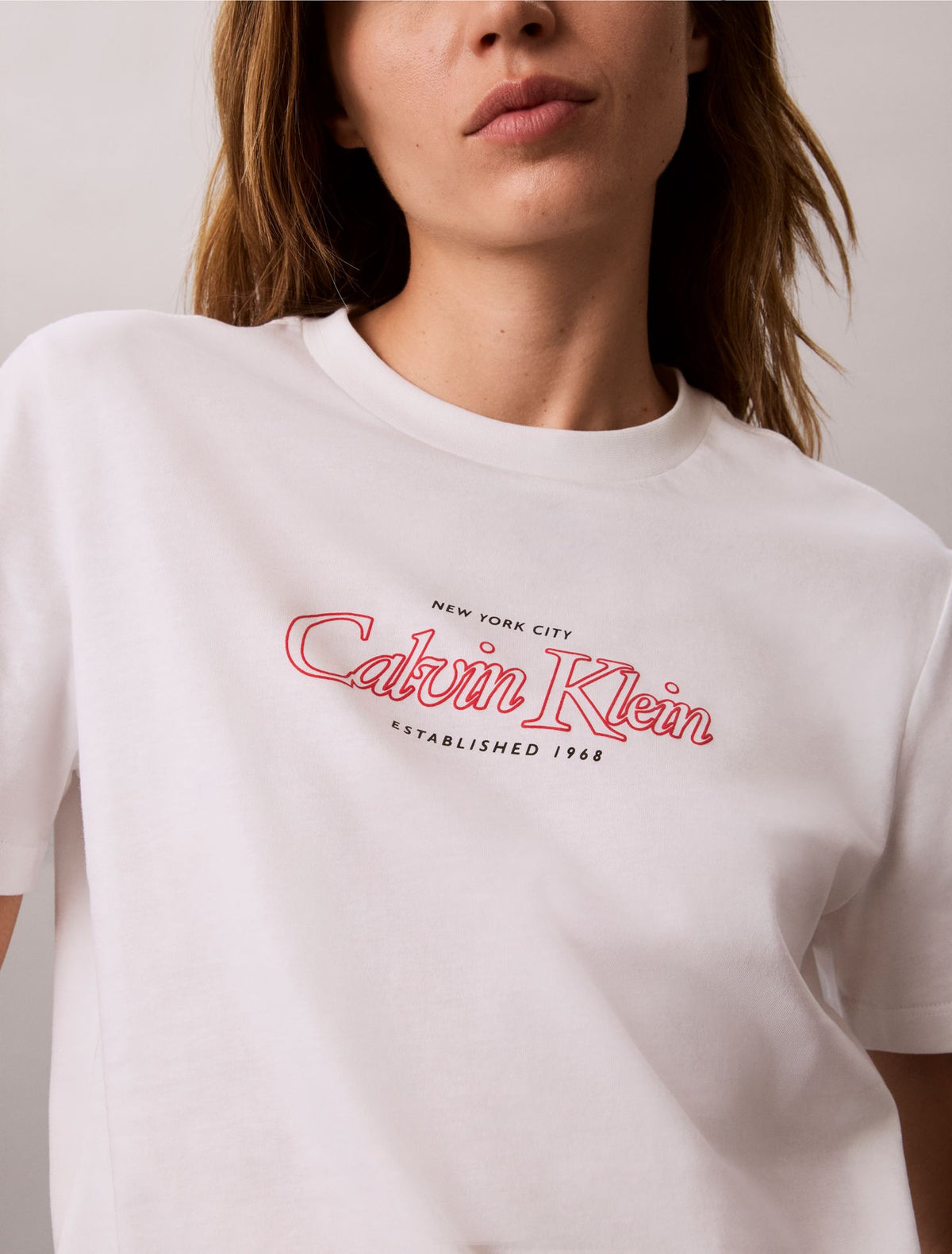 Outline Calvin Klein Logo Graphic Tee - Calvin Klein Women