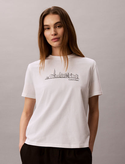 New York Cityscape Classic Graphic Tee - Calvin Klein Women