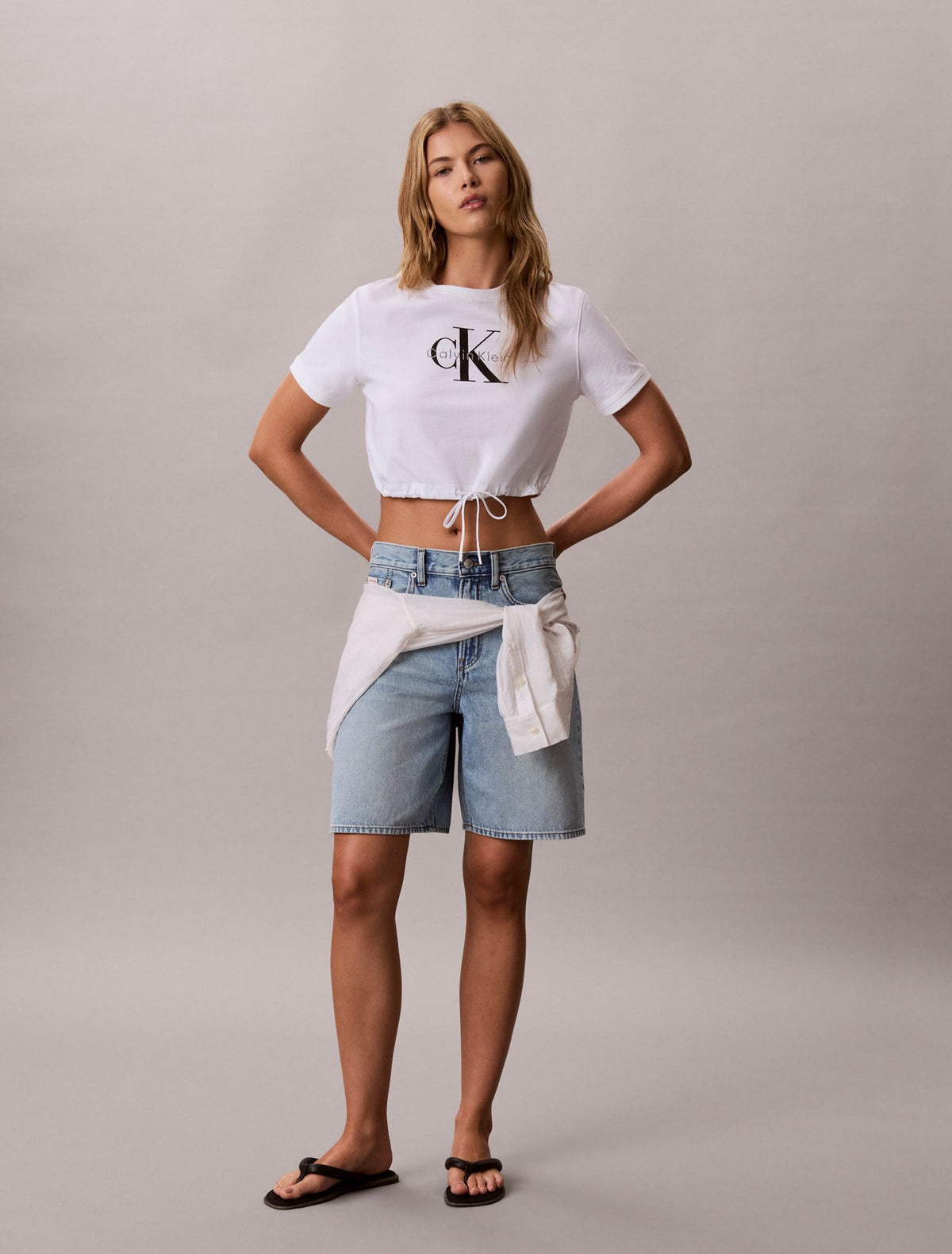 Monologo Cropped T-Shirt - Calvin Klein Women