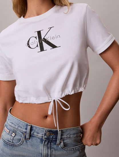 Monologo Cropped T-Shirt - Calvin Klein Women
