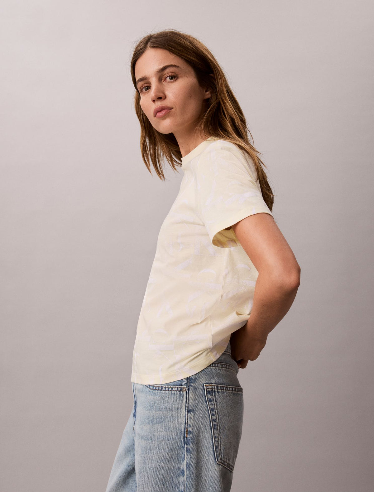 Allover Faded Monogram Classic T-Shirt - Calvin Klein Women