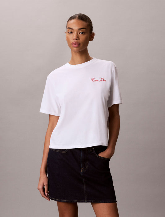 Cursive Calvin Klein Graphic Boxy Tee - Calvin Klein Women