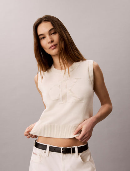 Textured Monogram Tank Top - Calvin Klein Women