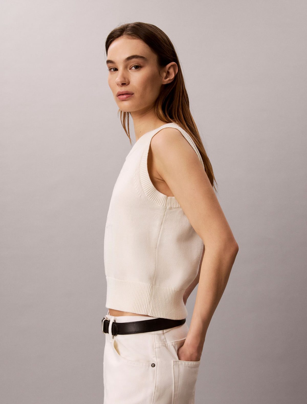 Textured Monogram Tank Top - Calvin Klein Women