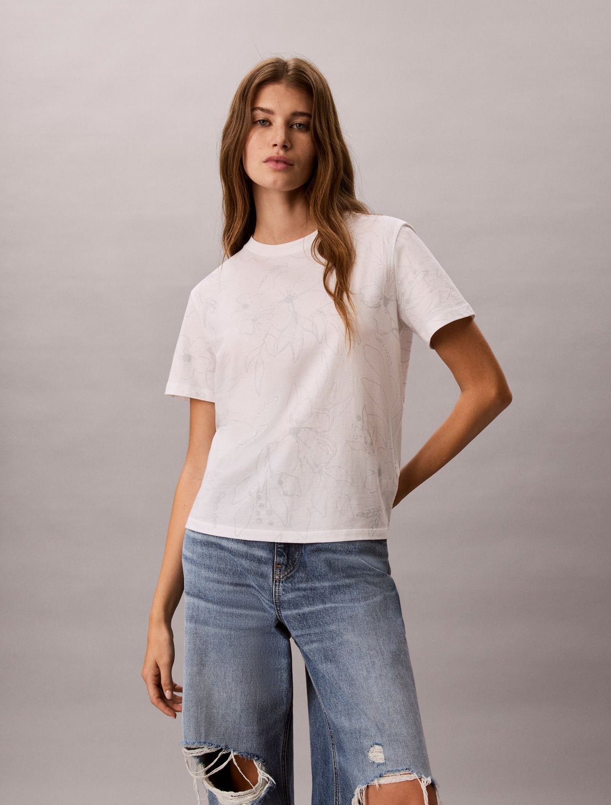 Floral Print Classic T-Shirt - Calvin Klein Women