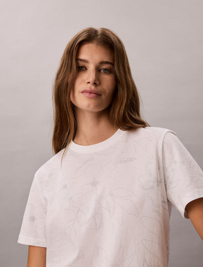 Floral Print Classic T-Shirt - Calvin Klein Women