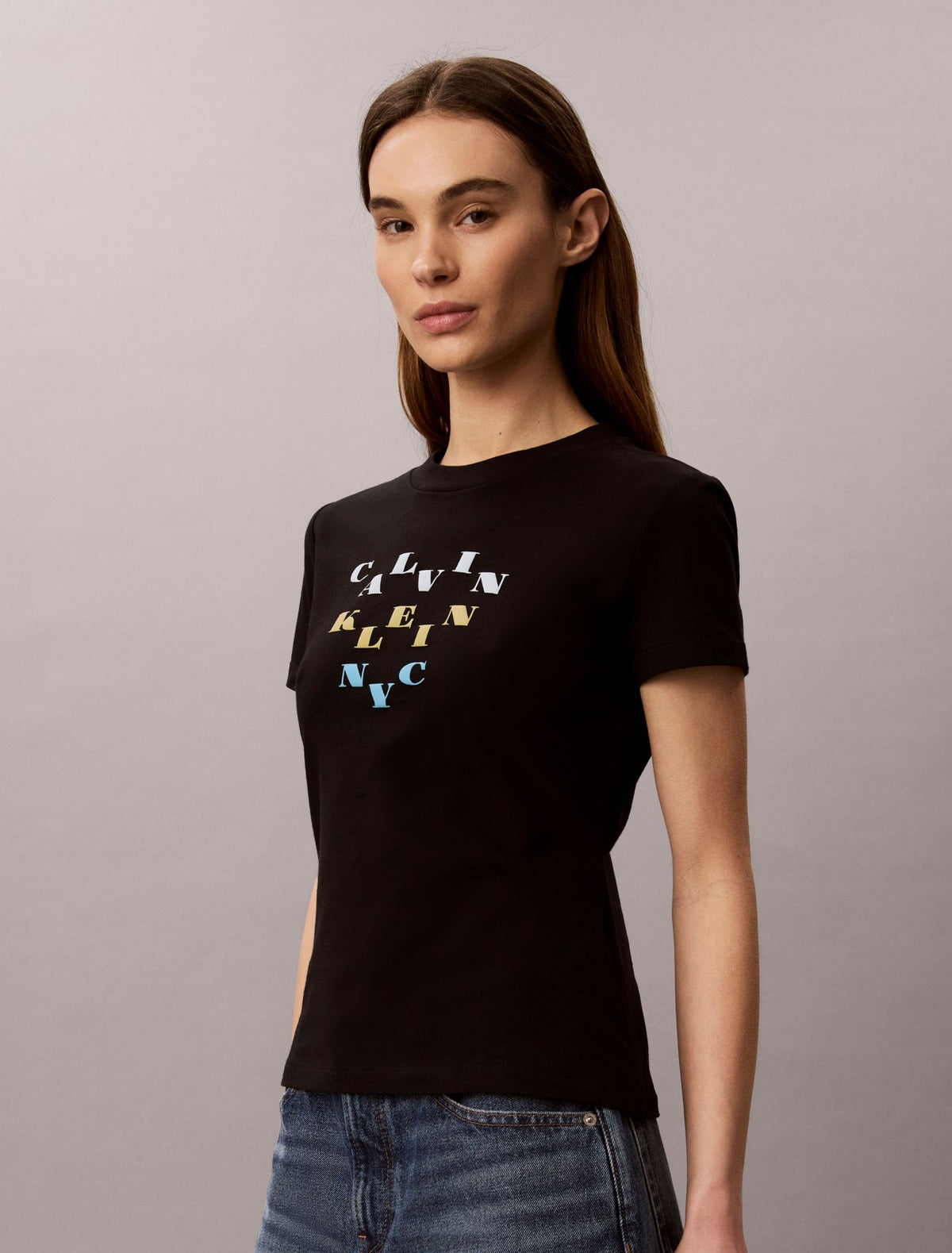 Slim Tiered Logo Graphic Tee - Calvin Klein Women