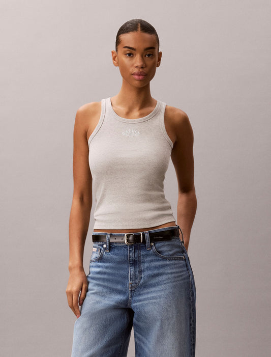 Contour Rib Logo Graphic Tank Top - Calvin Klein Women