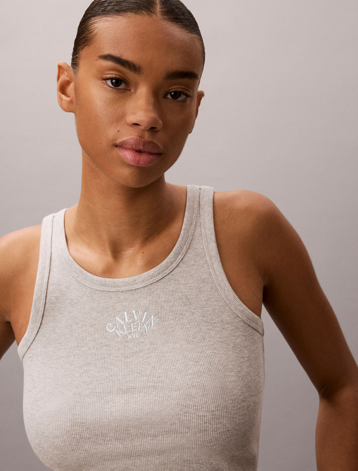 Contour Rib Logo Graphic Tank Top - Calvin Klein Women