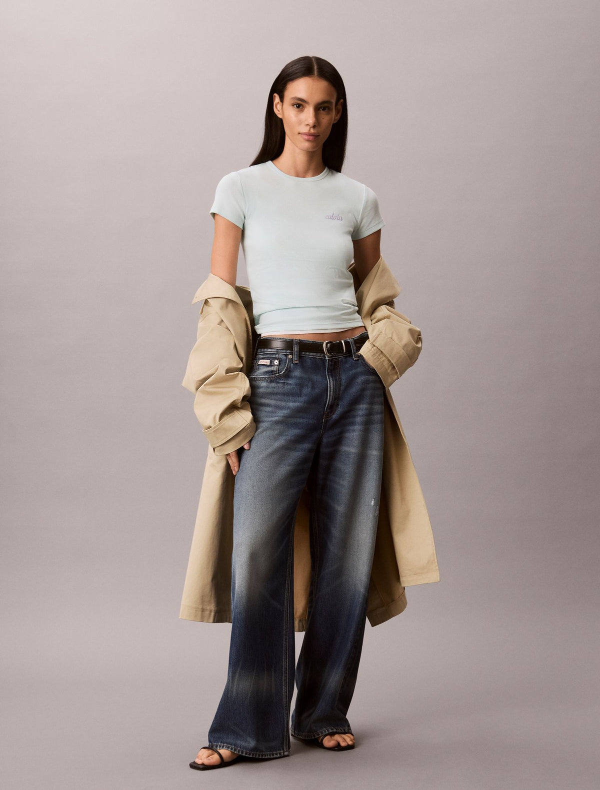 Contour Rib Logo Graphic Slim T-Shirt - Calvin Klein Women