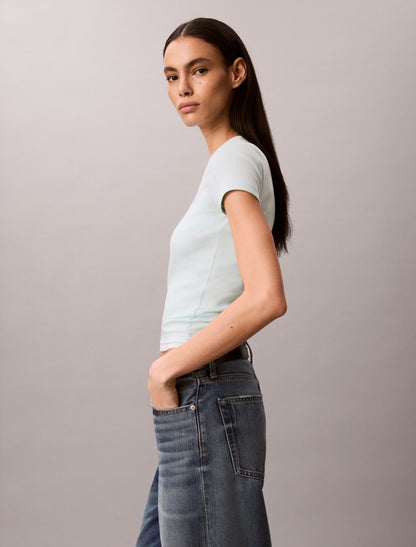 Contour Rib Logo Graphic Slim T-Shirt - Calvin Klein Women