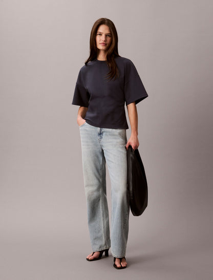 Logo Jacquard Boxy T-Shirt - Calvin Klein Women