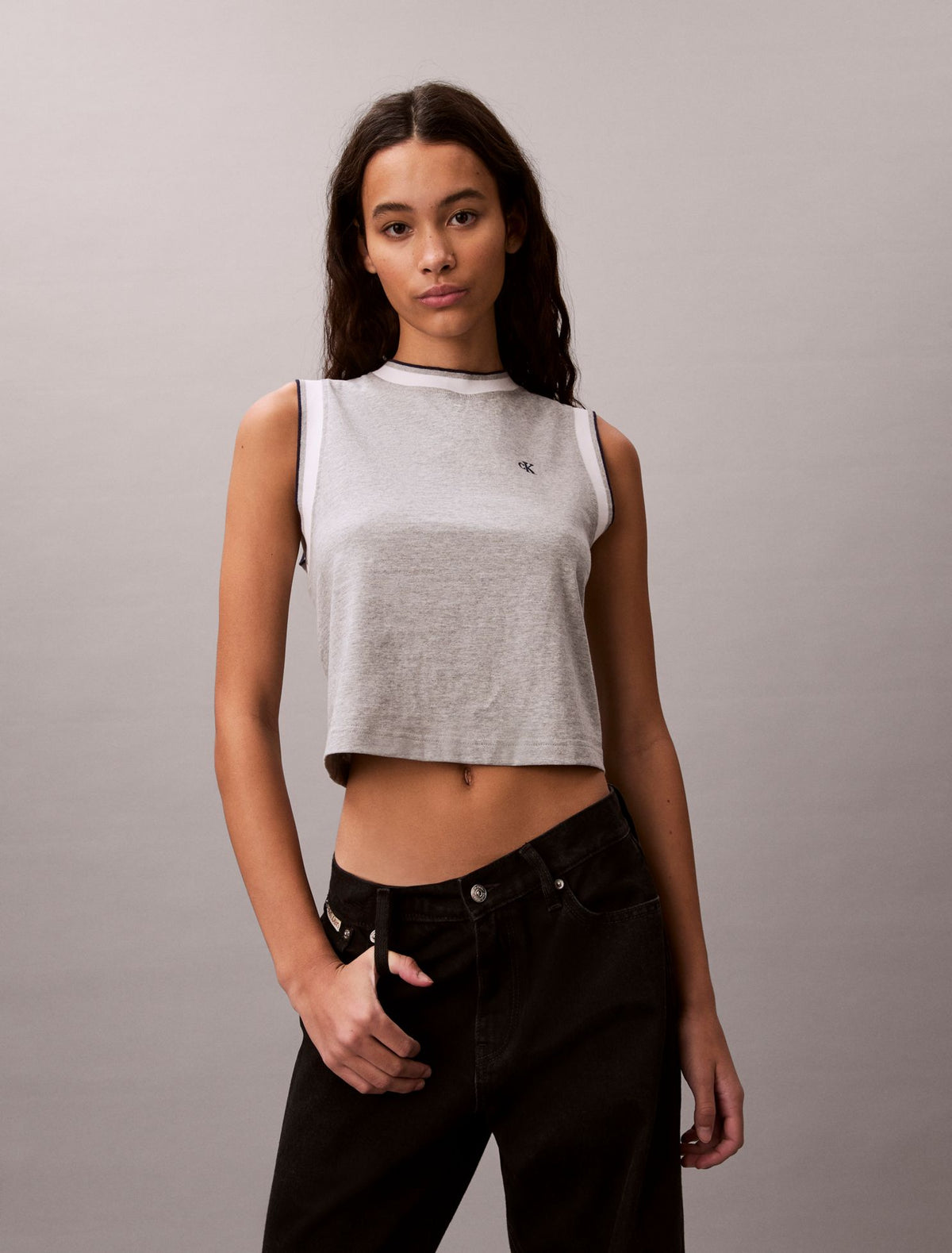 Monogram Cropped Muscle Tank - Calvin Klein Women