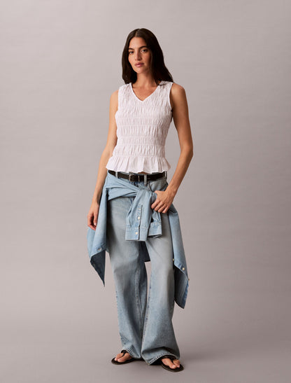 Cotton Poplin Sleeveless Top - Calvin Klein Women