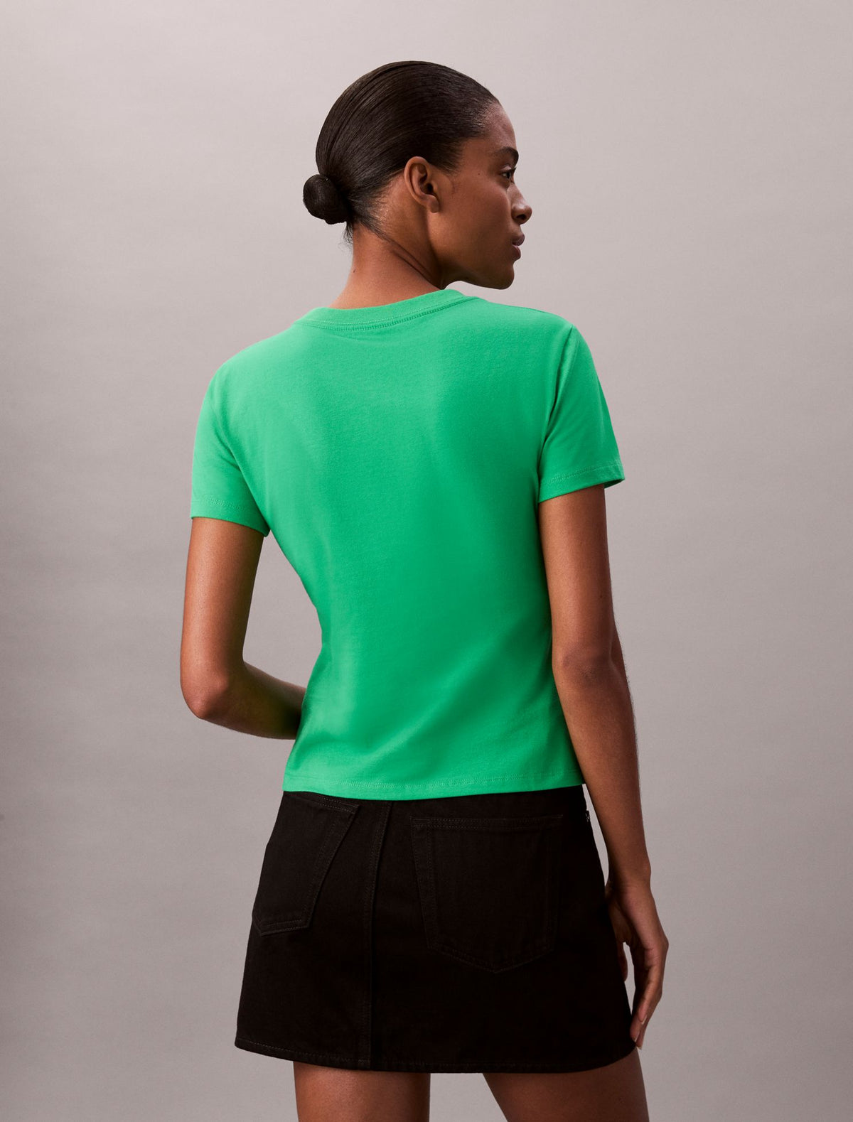 Stripe Logo Graphic Slim T-Shirt - Calvin Klein Women