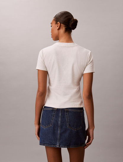 Raised Script Logo Graphic Slim T-Shirt - Calvin Klein Women