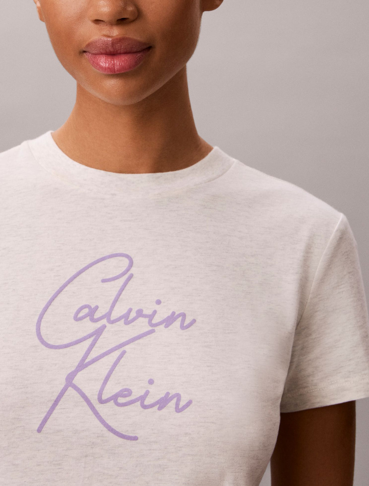 Raised Script Logo Graphic Slim T-Shirt - Calvin Klein Women