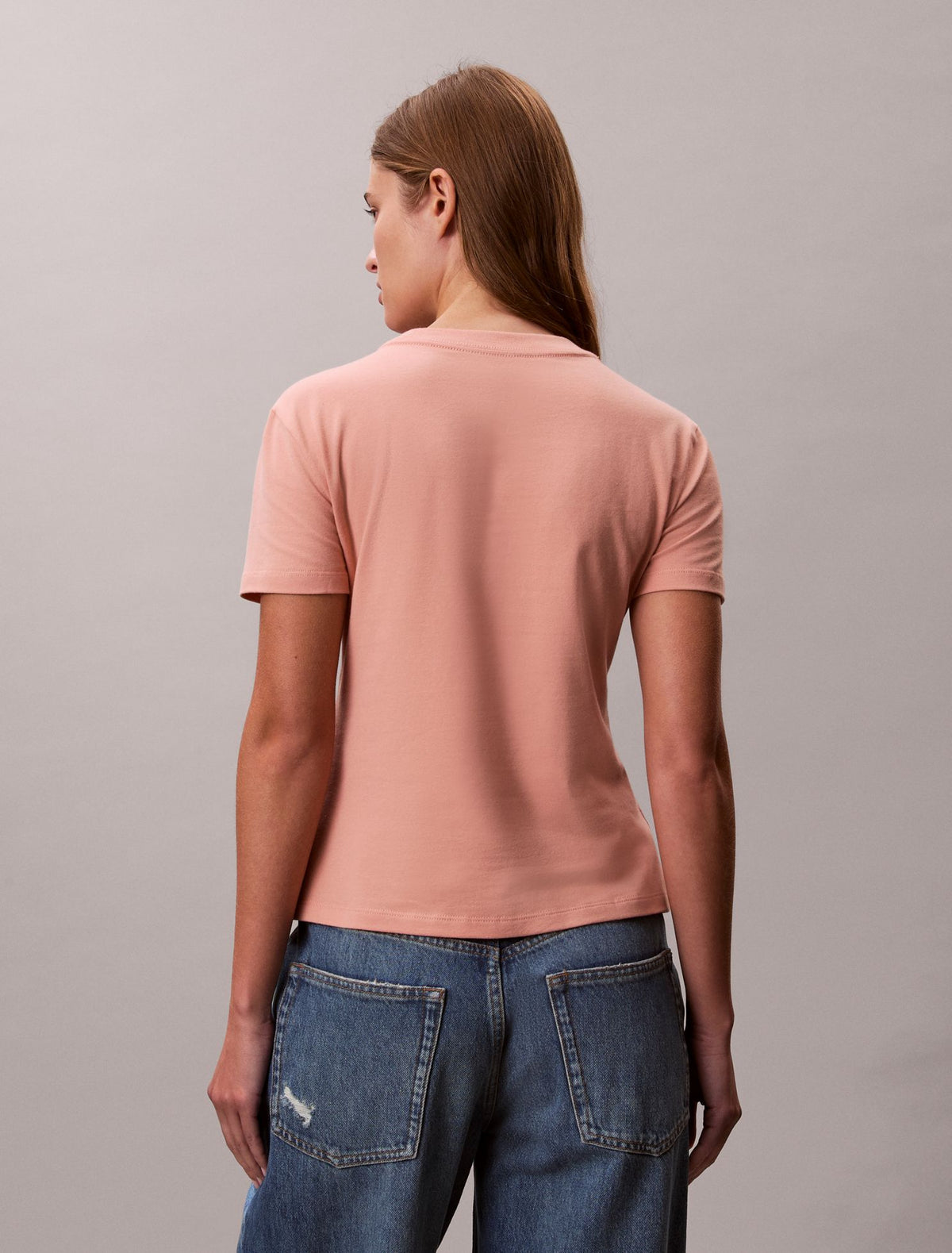 Monogram Logo Block Crewneck T-Shirt - Calvin Klein Women