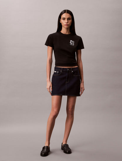 Flower Logo Graphic Slim T-Shirt - Calvin Klein Women