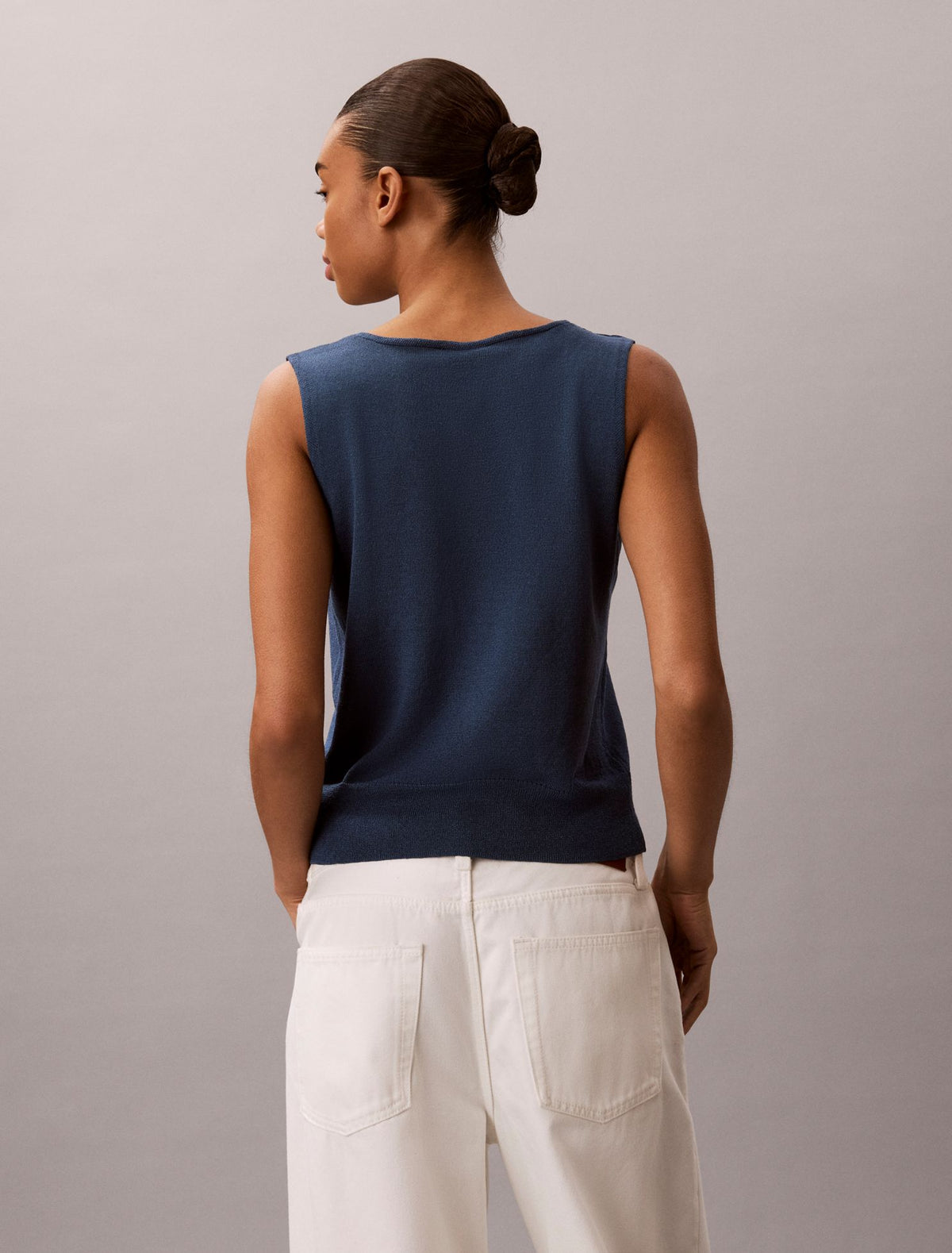 Linen Blend Tank Top - Calvin Klein Women