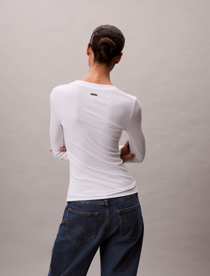 Modal Stretch Rib Slim T-Shirt - Calvin Klein Women