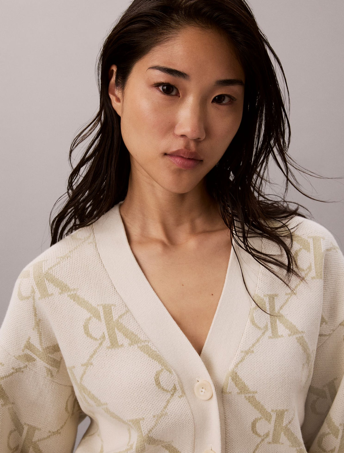 Monogram Logo Cardigan Sweater - Calvin Klein Women