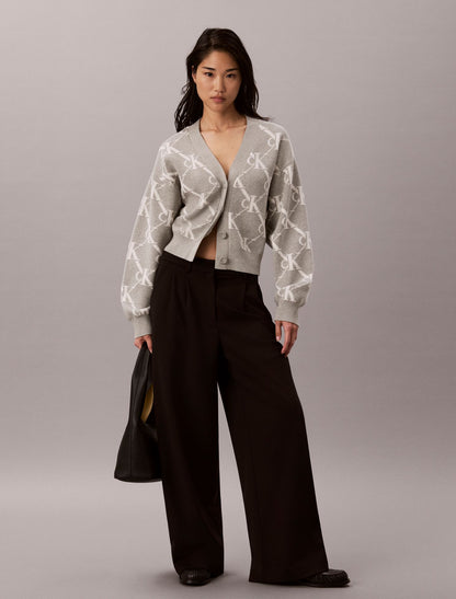 Monogram Logo Cardigan Sweater - Calvin Klein Women